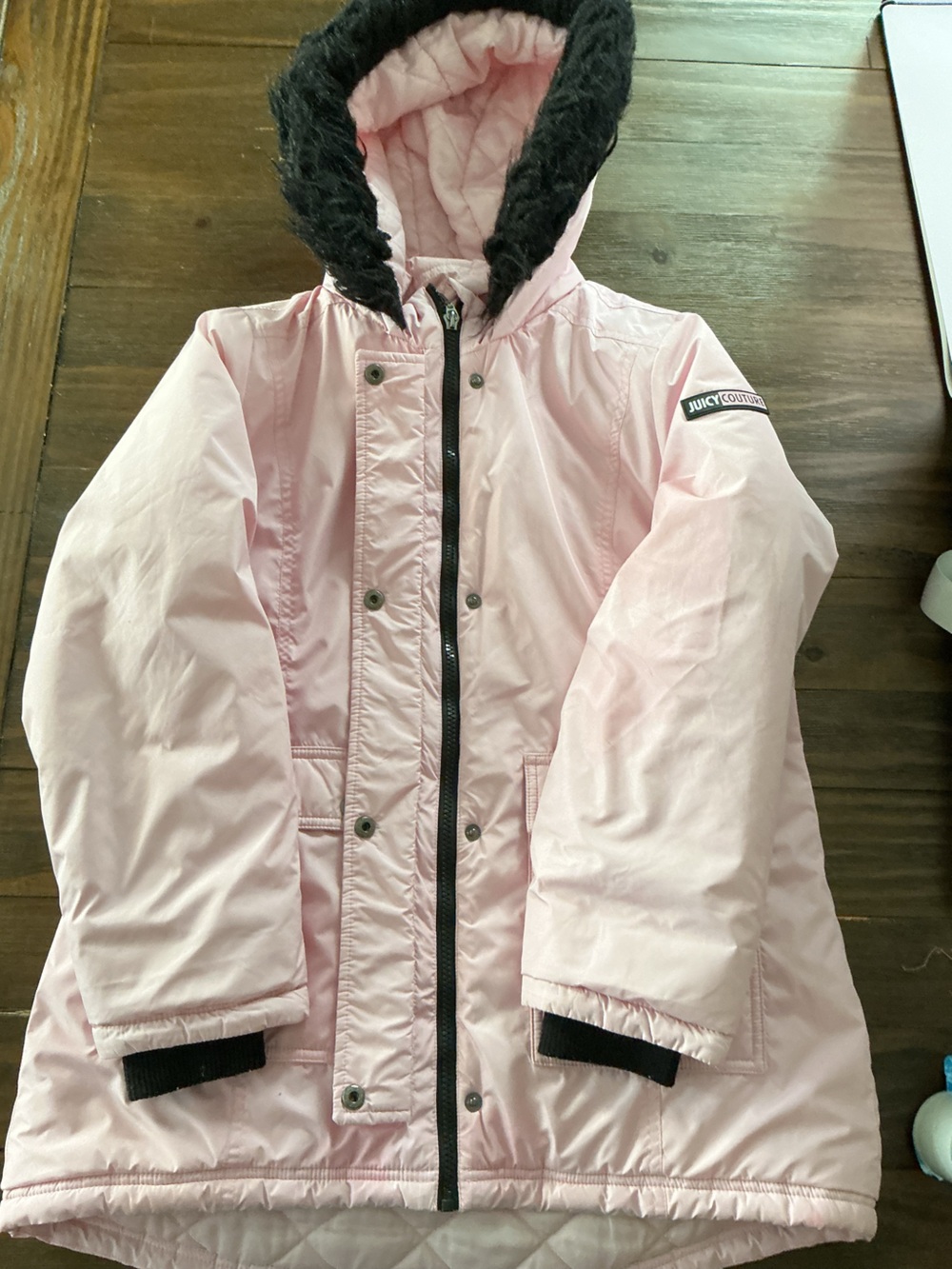 Juicy Couture Light Pink Puffer Coat with Hood